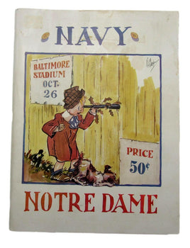October 6, 1935 Navy Vs. Notre Dame Vintage Ncaa