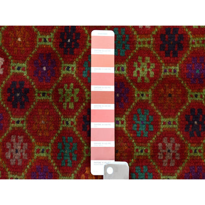 3'X4'8" Tribal Design Hand Made Pure Wool Colorful Afghan Village Rug