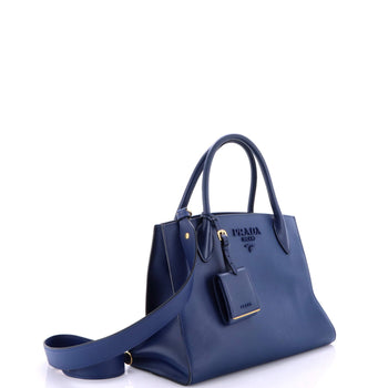 Prada Monochrome Tote Saffiano With City Calf Medium