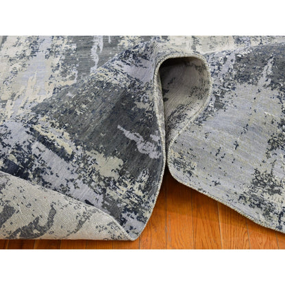 8'2"X10'2" Abstract Design Wool And Pure Silk Hand Knotted Oriental Rug