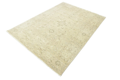 Transitional Oriental Rug Muted Floral Design