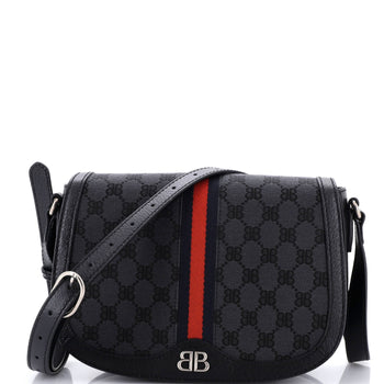 Gucci X Balenciaga The Hacker Project Flap Messenger Bag Bb Canvas Medium