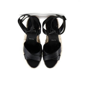 Christian Louboutin Women'S Mariza Zeppa Espadrille Wedge Sandals Leather 130