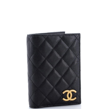 Chanel Passport Holder Quilted Caviar