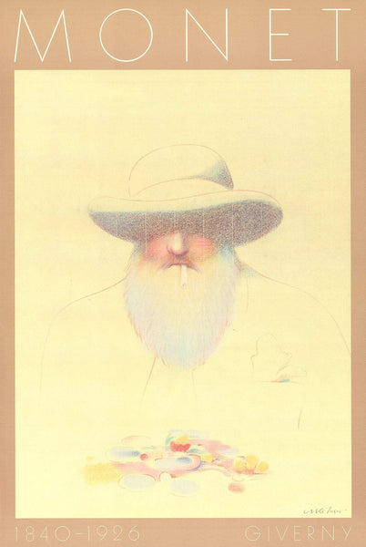 Milton Glaser Portrait Of Monet " Poster Pop Art Brown Man