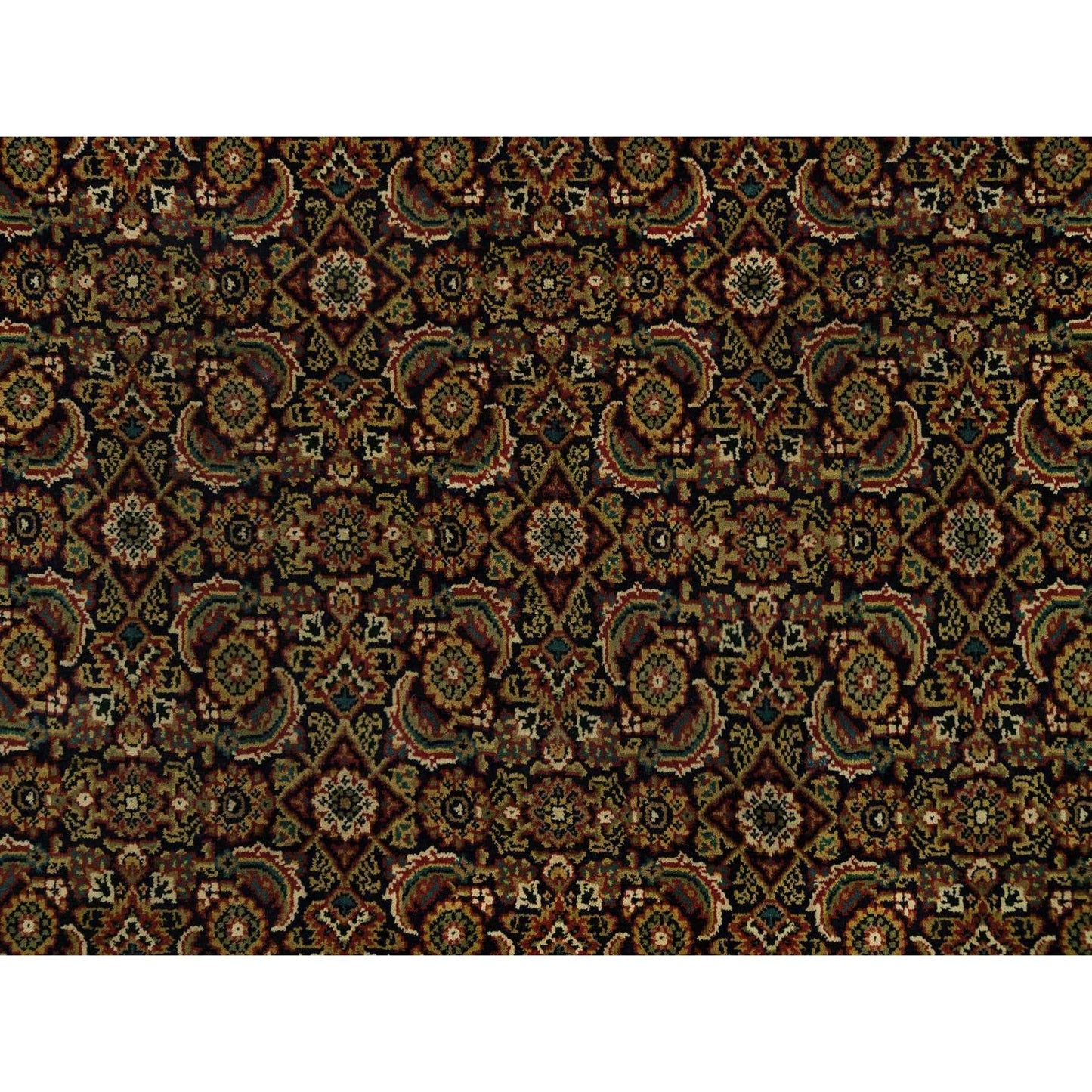 8'1"X10'1" Navy Blue Herrita Design 175 Kpsi Pure Wool Hand Knotted Rug