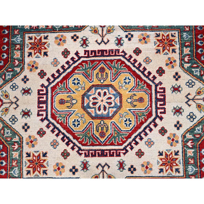 9'X12'4" Rufous Red Kazak Large Medallions Wool Hand Knotted Oriental Rug