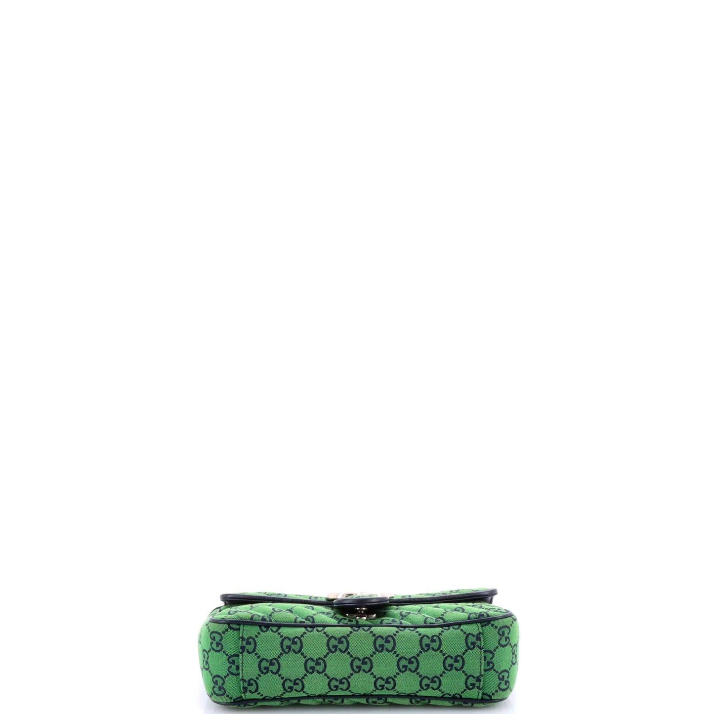 Gucci Gg Marmont Flap Bag Diagonal Quilted Gg Canvas With Leather Small