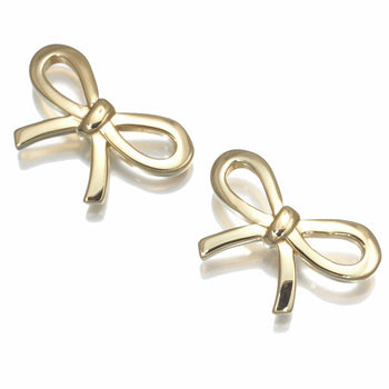 Tiffany&Co. Earrings Ribbon 18K 750 Yellow Gold