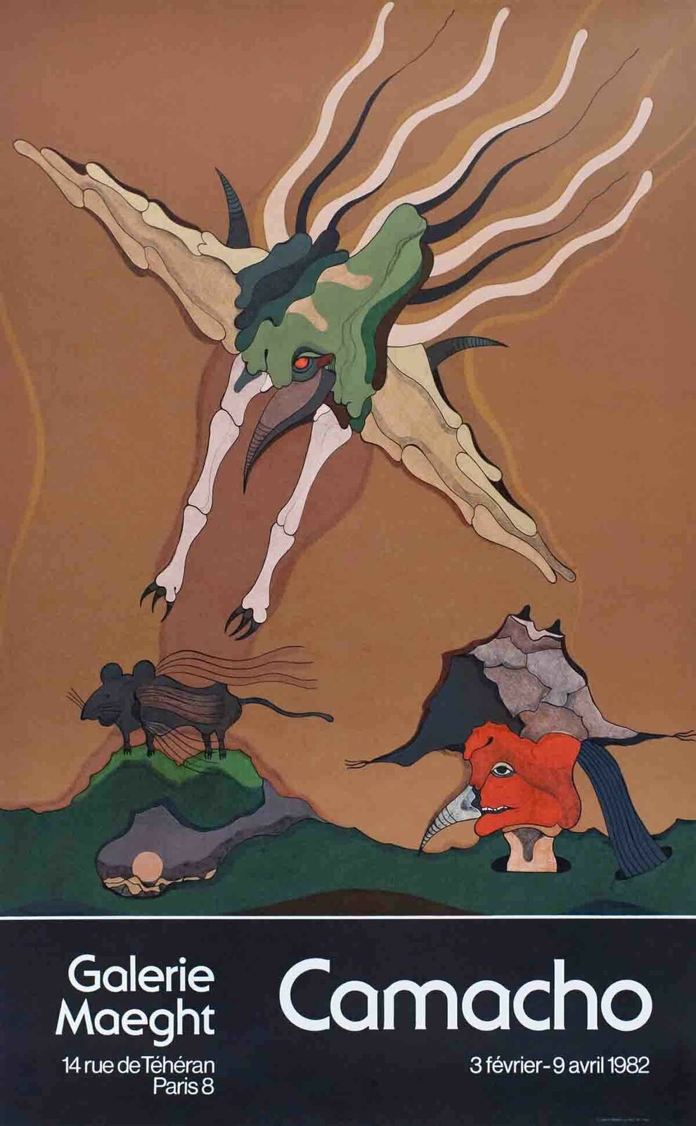 Jorge Camacho Galerie Maeght " Lithograph Contemporary Multic