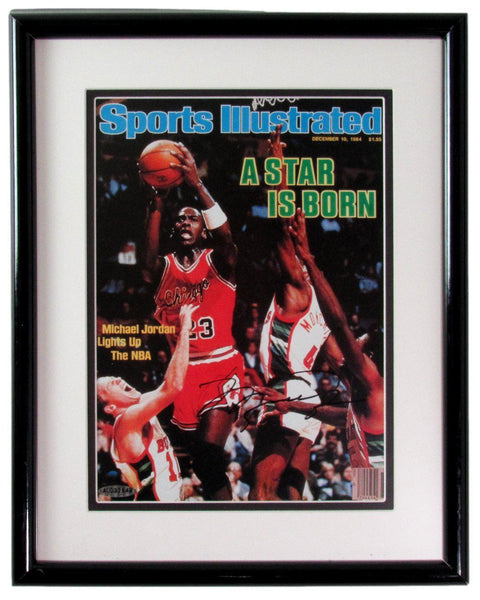 Michael Jordan Hof Autographed Sports Illustrated Uda Bulls Framed Upper Deck
