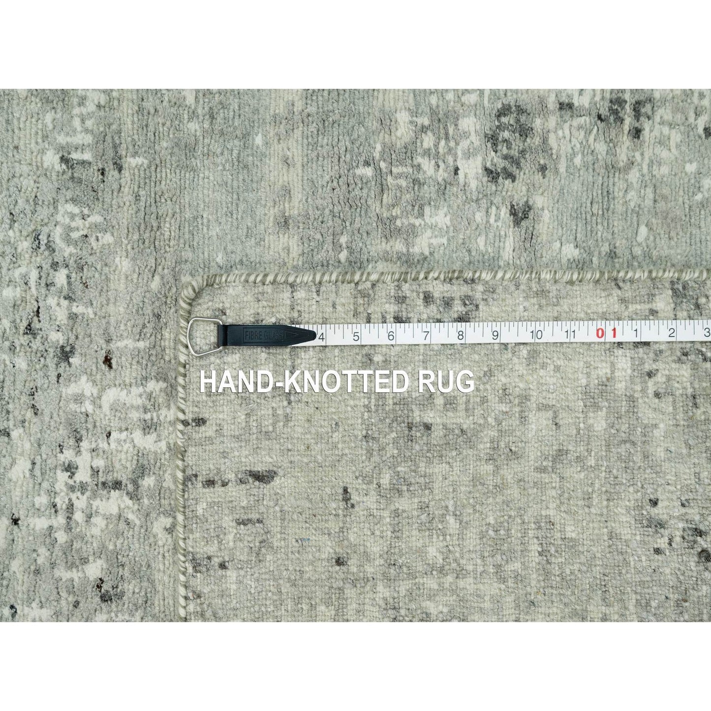 2'6"X20'2" Diff Gray Modern Undyed Wool Hand Knotted Xl Runner Rug