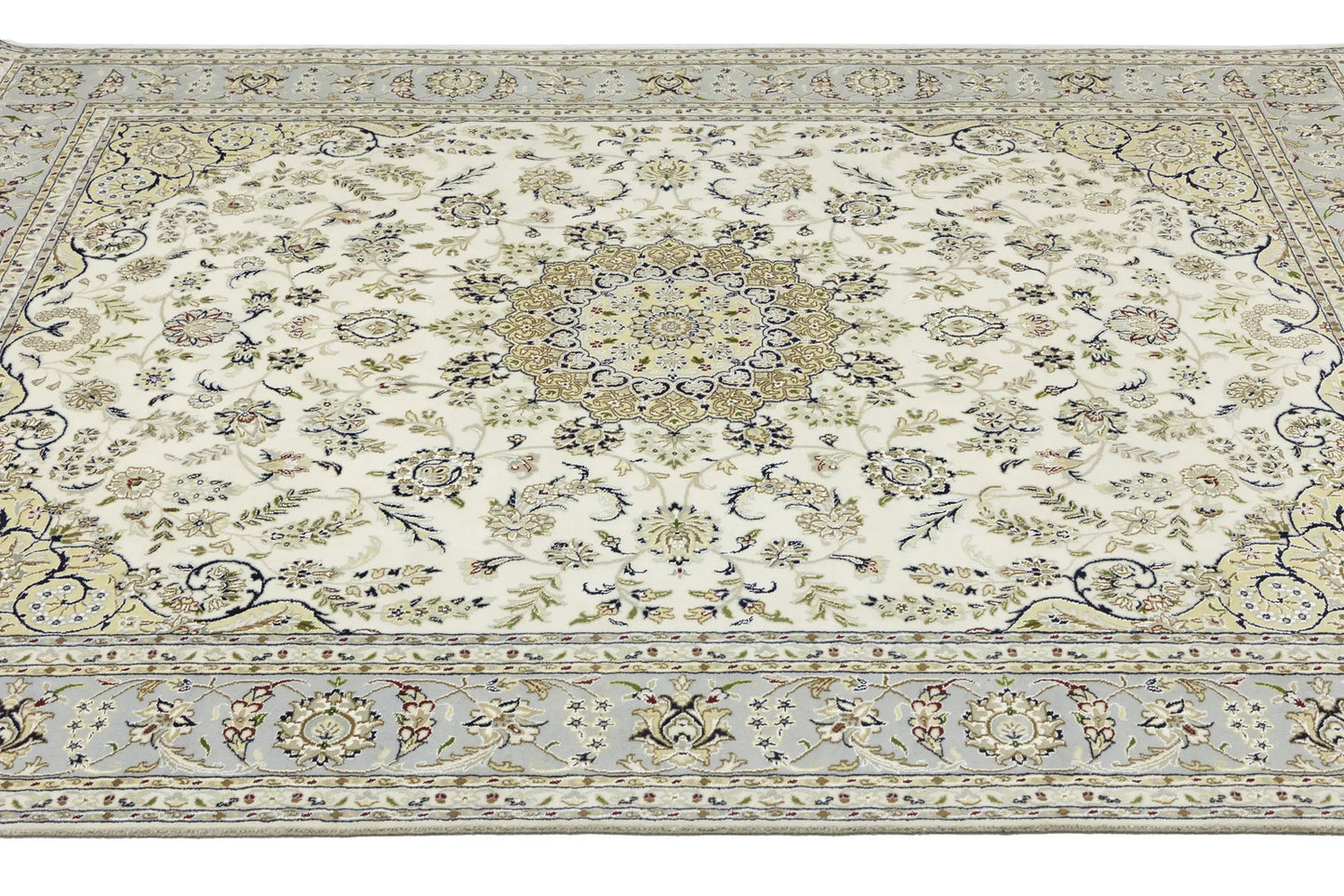 Indo-Nain 8X10 ft Classic Floral Oriental Rug for Living Room Decor