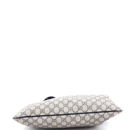 Gucci Zip Top Messenger Bag Gg Coated Canvas Large