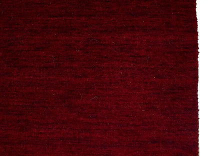 Maroon Red Solid Design Hand-Loomed 6X6 Gabbeh