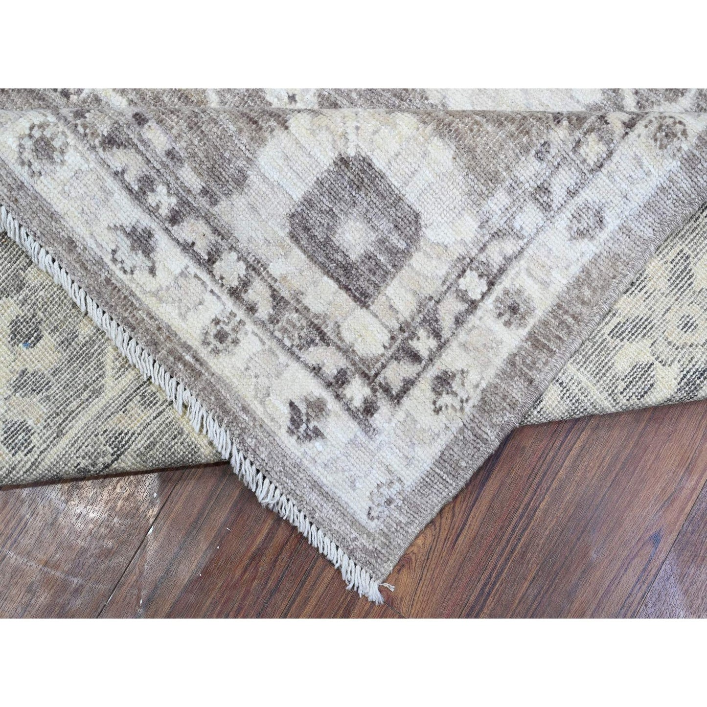 8'1"X9'9" Agreeable Gray Wool Weft Angora Oushak Oriental Rug