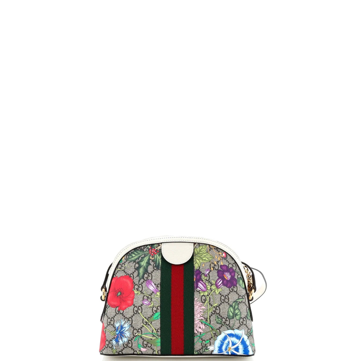 Gucci Ophidia Dome Shoulder Bag Flora Gg Coated Canvas Small