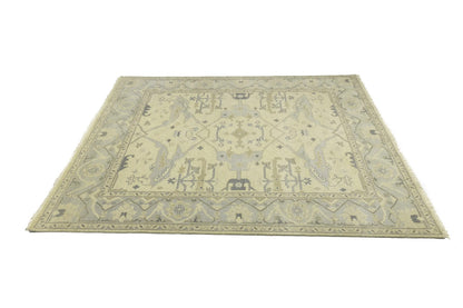 Large Handmade Floral Oushak Oriental Rug 8X10 ft Bedroom Decor