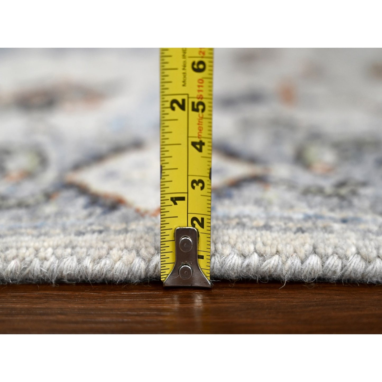 2'5"X18' Pearl Gray Hand Knotted Oushak Floral Motifs Wool Xl Runner Rug