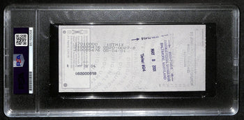 Johnny Unitas Hof Signed/Auto 2001 Bank Check Colts Psa/Dna Gem Mt 10 192619