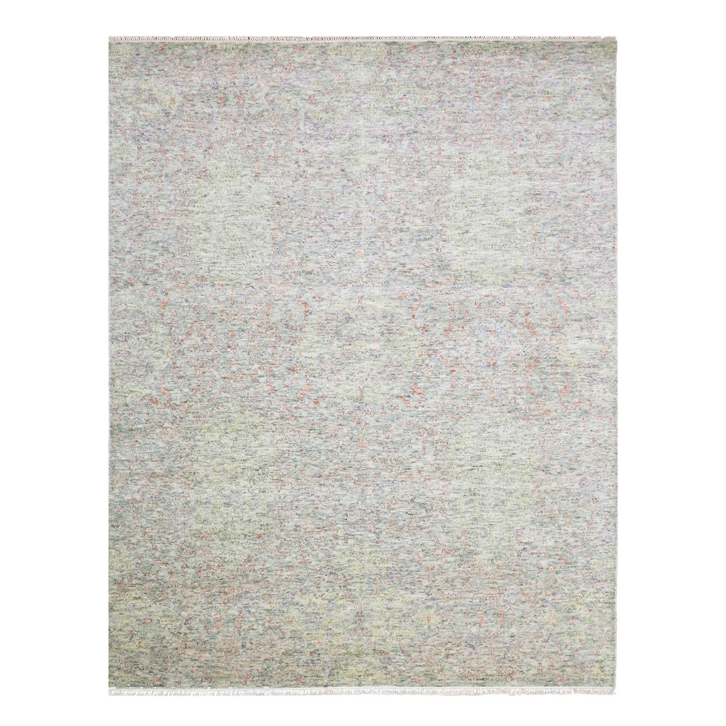 8'X10'2" Gray Modern Salt And Pepper Design Wool Hand Knotted Rug