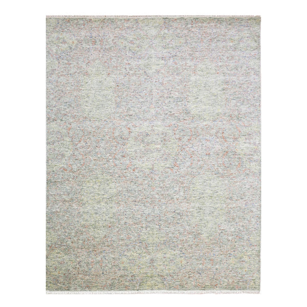 8'X10'2" Gray Modern Salt And Pepper Design Wool Hand Knotted Rug