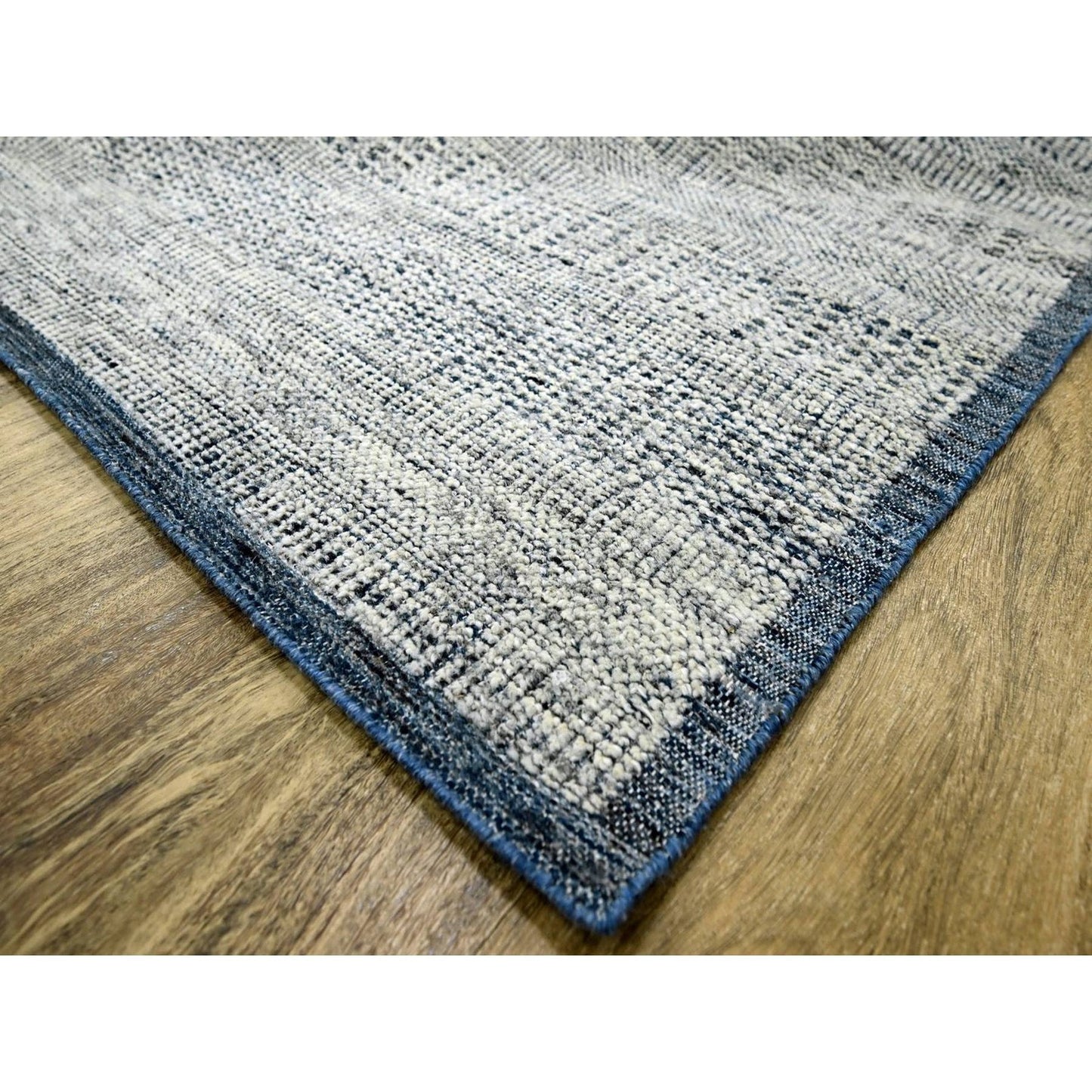 8'2"X10' Blue Hand Knotted Rug Pure Wool Oxidized Grass Design Oriental