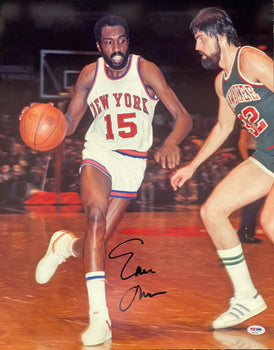 Earl Monroe Autographed 16X20 Basketball Photo (Psa)
