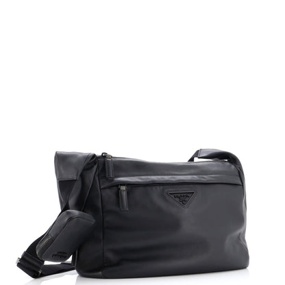 Prada Re-Edition Zip Messenger Bag Leather Large