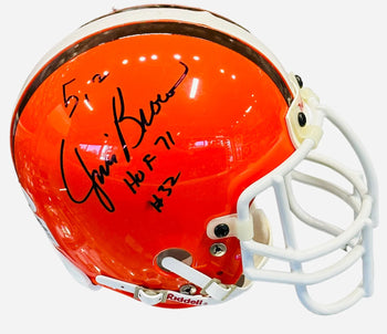 Jim Brown Hof 71 Autographed Cleveland Browns Mini Helmet (Jsa)