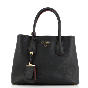 Prada Cuir Double Tote Saffiano Leather Small