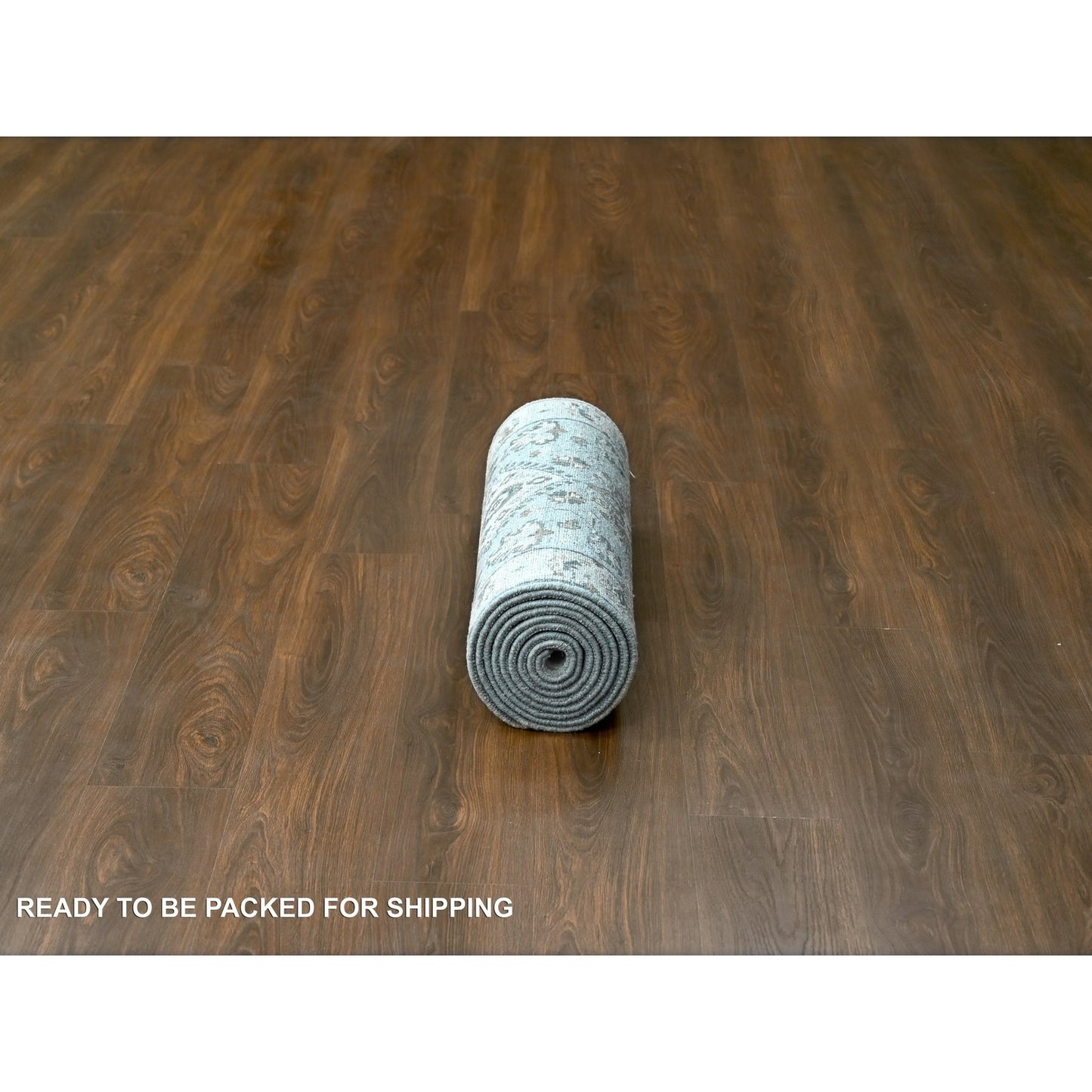 2'6"X11'8" Mist Gray Karjihooz Design Pure Wool Hand Knotted Runner Rug