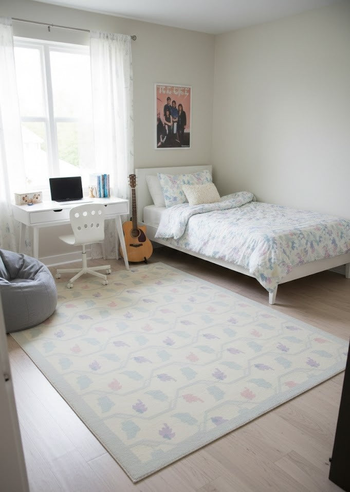 Floral design rug modern reversible oriental flat weave carpet dhurrie.
