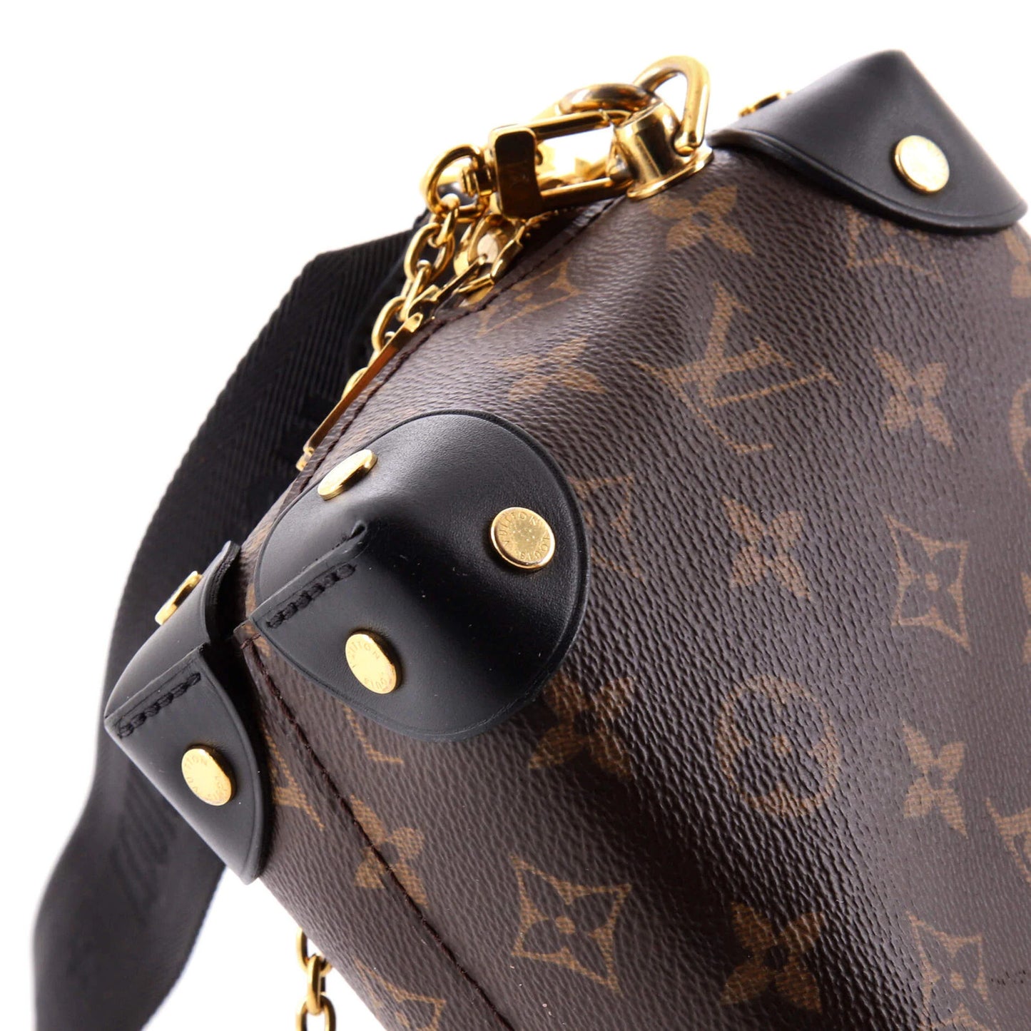 Canvas Louis Vuitton Petite Malle Souple Handbag Monogram