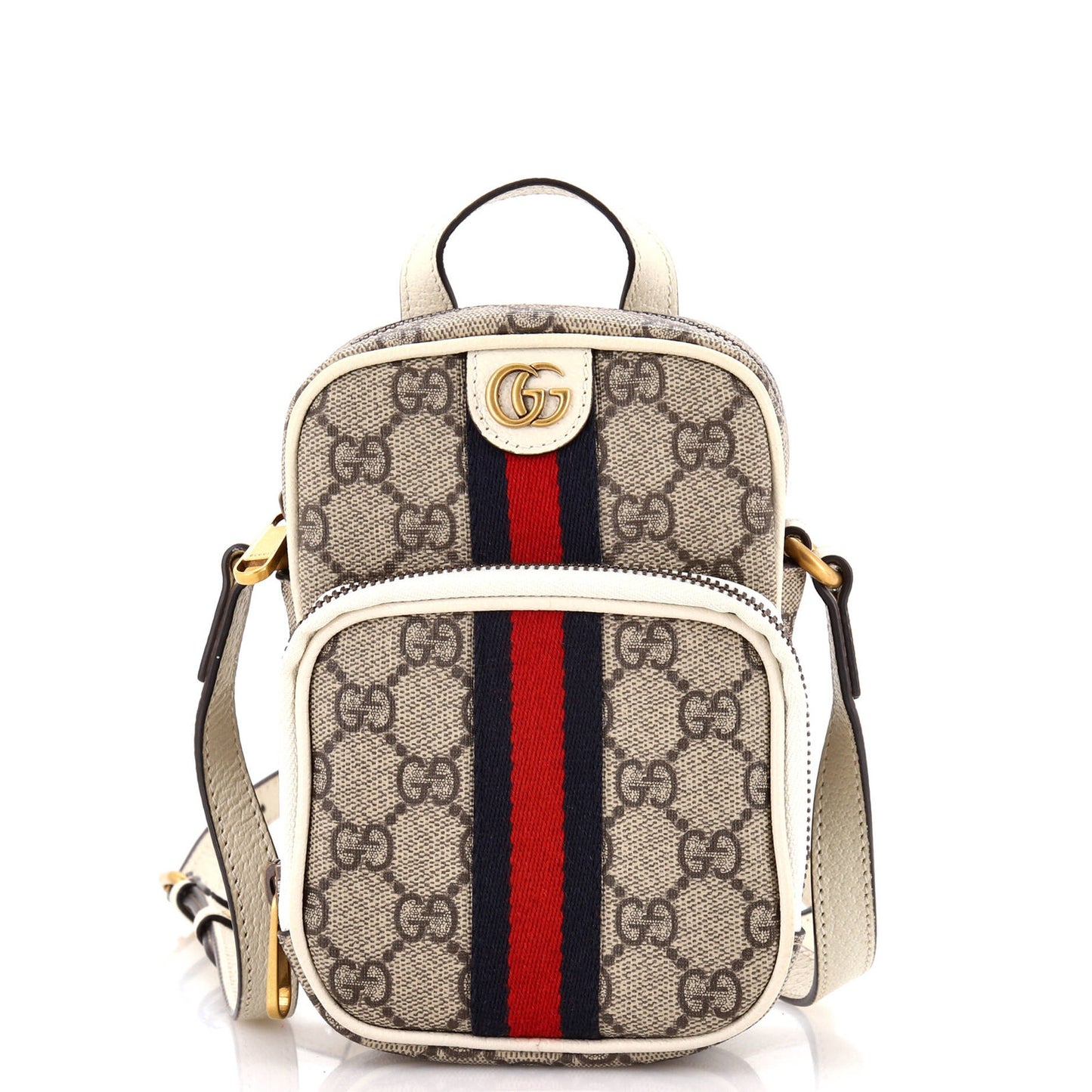 Gucci Ophidia Top Handle Crossbody Bag Gg Coated Canvas Mini
