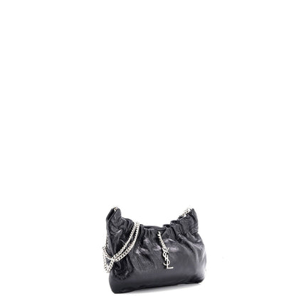 Saint Laurent Pac Pac Ruched Hobo Leather