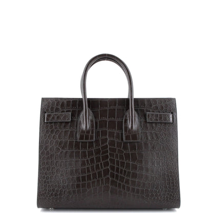 Saint Laurent Sac De Jour Nm Bag Crocodile Embossed Leather Small