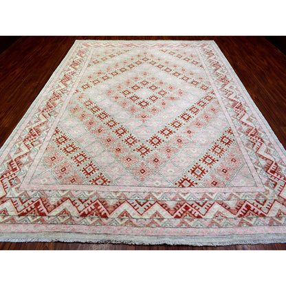 9'X12' Red Anatolian Village Inspired Style Soft Wool Hand Knotted Rug