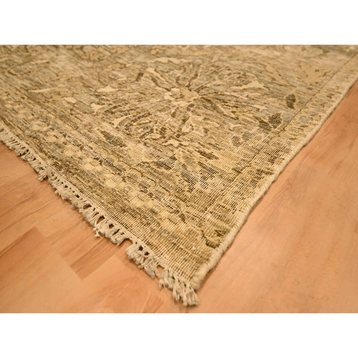 8'9"X11'10" Brown Tone On Tone Suzani Design Hand Knotted 100% Wool Rug