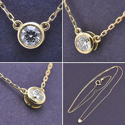 Ahkah Necklace 1P Diamond One-Point Diamond K18 Yellow Gold