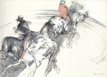 Claude Weisbuch Two Horsemen Signed 