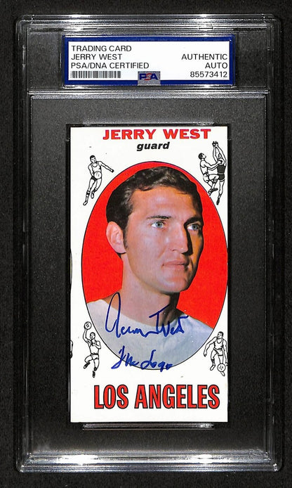 Jerry West Hof Lakers Signed/Inscribed 1969-70 Topps Card #90 Psa/Dna 198704