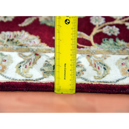 2'7"X16'4" Red Hand Knotted Wool And Silk Rajasthan Design Xl Runner Rug