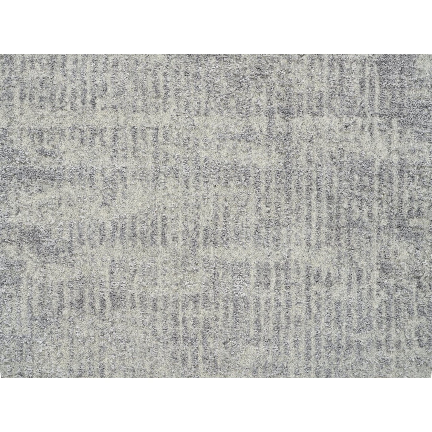 2'6"X6' Hand-Loomed Gray Fine Jacquard Modern Wool And Silk Runner Rug
