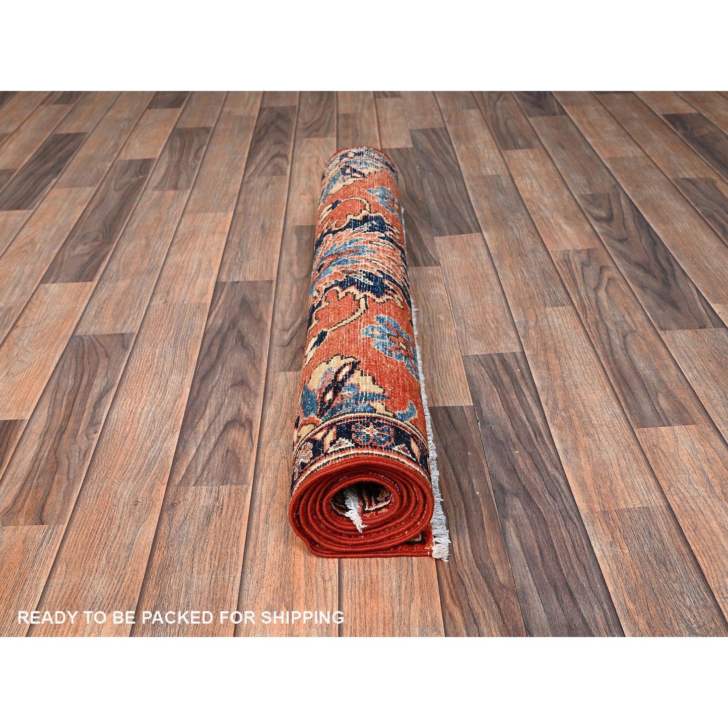 3'X5'2" Red Northwest Zoroastrian Flower Design Pure Wool Hand Knotted Rug