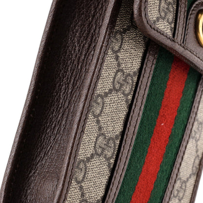 Gucci Ophidia Vertical Flap Crossbody Bag Gg Coated Canvas Mini
