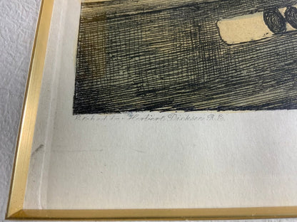 Herbert Dicksee Comrades 1928 Original Etching Frost & Reed Dogs Terrier Hound