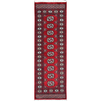 2'2"X5'10" Imperial Red Princess Bokara Soft Wool Hand Knotted Runner Rug