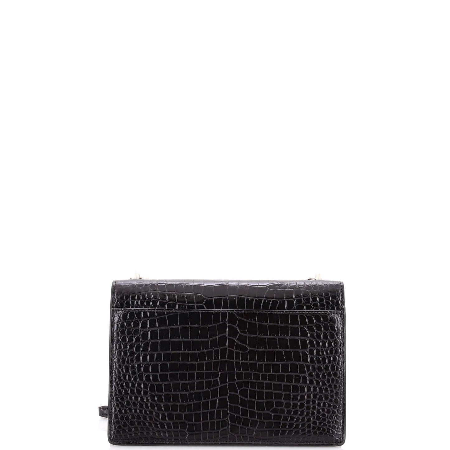 Medium Saint Laurent Sunset Crossbody Bag Crocodile Embossed Leather
