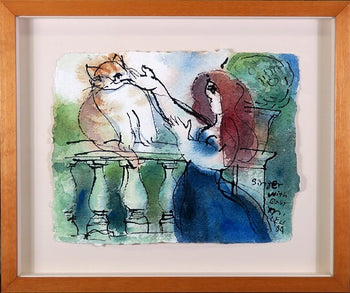 Michael Leu Original Painting Watercolor On Paper Signed Framed 1994